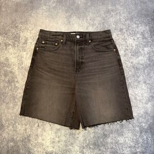 Pistola Women KAYLEE HIGH RISE PINCHED LOOSE SHORT - AFTER HOURS Black Denim 30